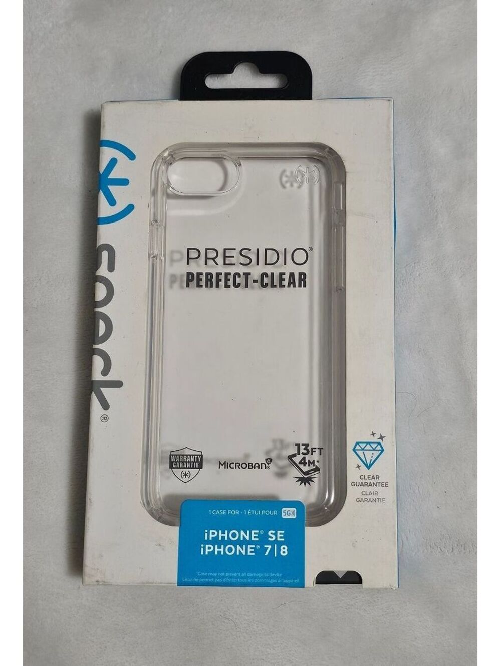 Speck Presidio Perfect-Clear Clear Phone Case for iPhone SE, 7, 8